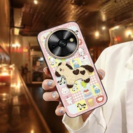 Full wrap Plush Phone Case For Oukitel C59/C59Pro Cloth Patch Embroidery Back Cover Durable Cartoon 