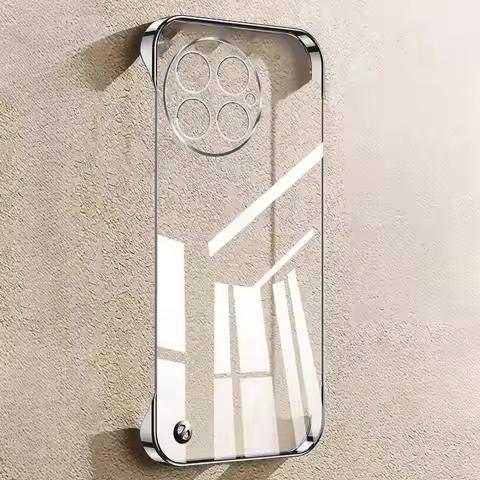 For OnePlus 13 12 11 10 9 R ACE 2 3 5 Pro Electroplated Transparent Ultra Thin Frameless Phone Case 