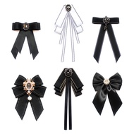 Girls Bow Tie JK Uniform Bow Tie All-Match Black White Streamer Bow Tie Shirt