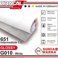 Oracal 651 010 White Gloss/Matte(Doff) Meter