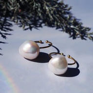 極致光澤大顆粒淡水珍珠 自由尺寸 醫療級不鏽鋼戒指 雪之螢