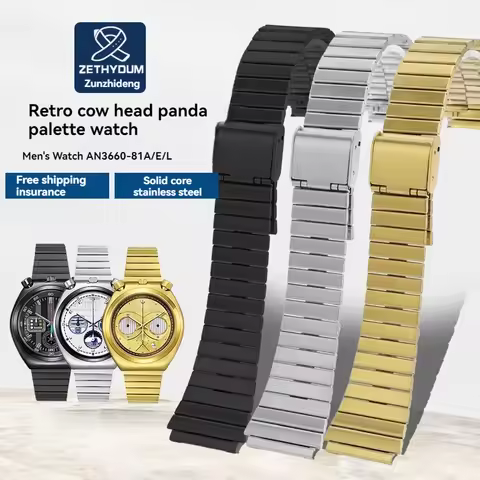 For Citizen Panda Pan Series AN3660-81A/E/L AN3660/3662/3666/3668 Stainless Steel Watch Chain Strap 