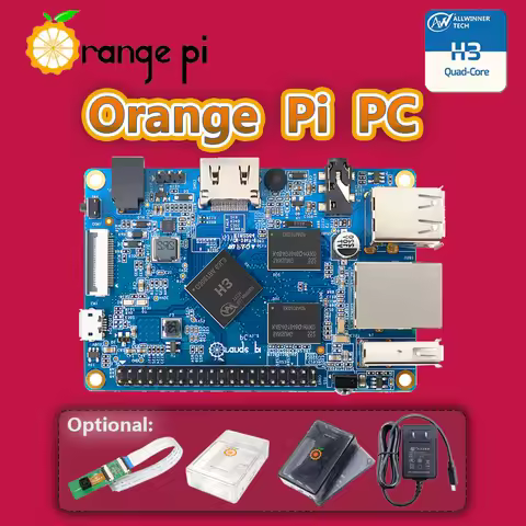 Orange Pi PC H3 1GB Quad-Core Support Android,Ubuntu,Debian, Black/White case, 5V3A Type-C EU/US pow