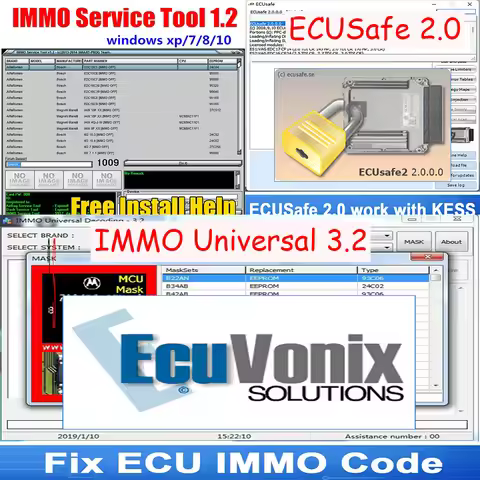 3 Software ECUSafe 2.0+IMMO Universal 3.2 +Edc 17 IMMO SERVICE TOOL V1.2 ECU safe 2.0 DPF/FAP/REMOVA