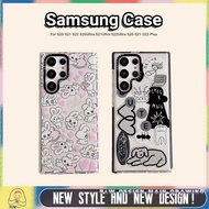Cute Dog Sticker CASETiFY Samsung Phone Case Compatible for Samsung S20 S21 S22 S20Ultra S21Ultra/S22Ultra S20/S21/S22/Plus Case Transparent Shockproof Protective Full Soft Cover