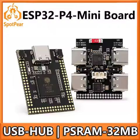 ESP32-P4 Mini Core Development Board C6 N16R32/N32R32 PSRAM 32MB With USB-HUB / MIPI DSI Display Por