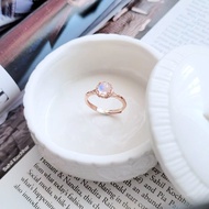 月光公主。6mm藍月光石925銀戒指  食指戒 可調戒圍