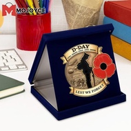 MOJOYCE D-DAY 80th Anniversary Commemorative Badge Alloy 80th D-Day Enamel Lapel Pin with Box Decor