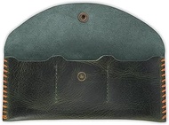 TheAntiq Green Leather Currency Pouch Money Bag with 3 Credit Card Wallet | Genuine Leather Currency