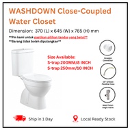 MOCHA MWC7605RL Close Coupled Toilet Bowl Washdown WC Water Closet with PP Light Duty Seat Cover Tan