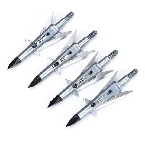 3/6/12pcs Arrow head 100 grain Broadhead Arrow Point Tips for Archery Arrow Shaft DIY With 2 Expanda