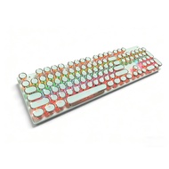 Mechanical Gaming Keyboard, Retro Steampunk Style Typewriter Keyboard, with LED Backlight, 104 Keys,