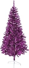 ALDRIMORE&amp;LLY 6ft 550 Tips Tinsel Artificial Xmas Tree Foldable Collapsible Christmas Holiday Party Decorations Tree Stand