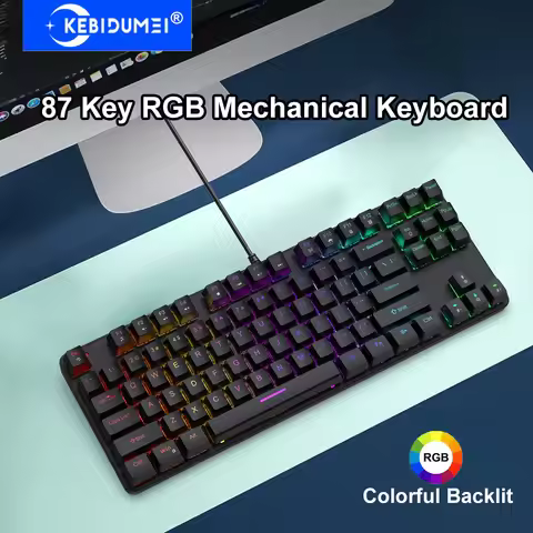 Mechanical Keyboard 87Key Wired Gaming Keyboard 16 RGB Esports Keyboard Hot-Swappable Ergonomic Keyb