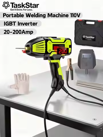 TaskStar Portable Welding Machine 110V, IGBT Inverter Handheld Stick ARC Welder 20-200Amp