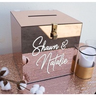 [Rental] - 4 Days Rental Personalised Acrylic Wedding box rental, Custom Money box for wedding, Angbao Box, ang bao box