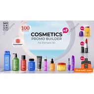 100 3D Mockup Cosmetic Promo Builder After Effects View AE