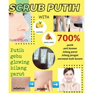 new scrub putih / putih gebu / glowing / hilang parut / jeragat / daki / kaki hitam / celah hitam