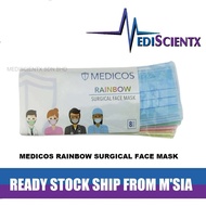 MEDICOS Rainbow Color Surgical Face Mask 8pcs