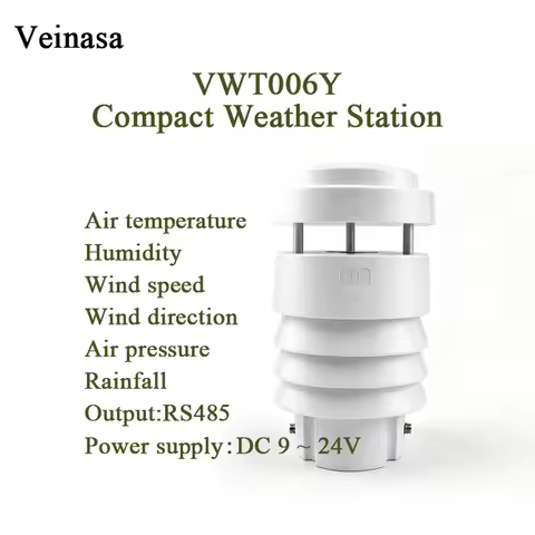 Station 6-in-1 Ultrasonic Weather VWT006Y 6-in-1 Ultrasonic Compact Weather Station with Radar Rain