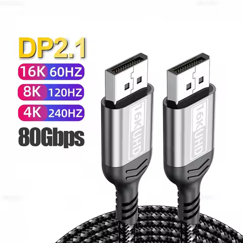 80Gbps 16K@60Hz Ultra HD Video DisplayPort Cable 2.1 HDR 3m 5m 8K@120Hz DP 2.1 Audio Cable 4K@240Hz 