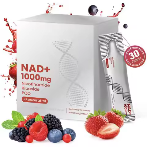 NAD 1000mg Liquid Supplement, Liquid Packets, Nicotinamide Riboside & Resveratrol with PQQ, Boosts C