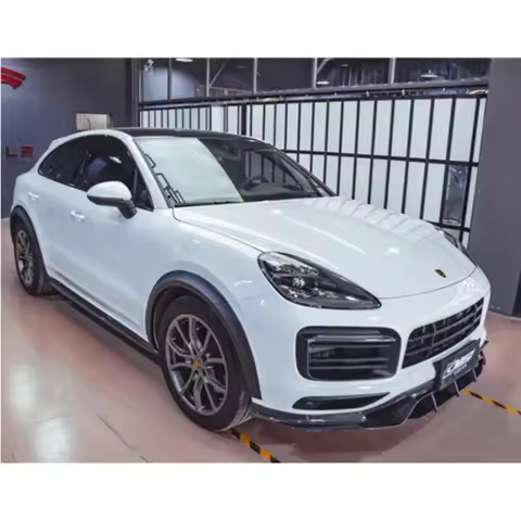 For Porsche Cayenne Coupe 2018-2023 Carbon Fiber Bumper Front Lip Rear Trunk Diffuser Spoiler Side S