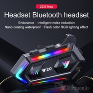 Waterproof Motorcycle Helmet Bluetooth Headset with RGB Light Heavy Bass Stereo Model Y20