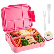 wsustore--Bento Lunch Box Kids Bento Box Lunch Box Adults with 5 Compartments and 1 Salad Dressing C