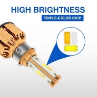 3-COLOR MOTORCYCLE HEADLIGHT H4 3-IN-1 WATERPROOF 3-COLOR WHITE YELLOW UNIVERSALbiru