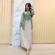 FM - LONGDRESS BRUKAT OUTFIT TERBARU OUTFIT LEBARAN GAMIS BRUKAT DRESS BRUKAT -SET 2IN1 LONGDRESS BR