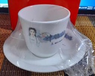 大同陶瓷咖啡杯 馬克杯組 神鵰俠侶圖印 紀念 收藏 早期物件