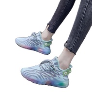 Xtep New Arrival Spring/Summer Rainbow Sneaker Jelly Bottom Running Shoes Women's Coconut Shoes Flying Woven Women's Shoes Breathable Casual Shoes