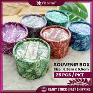 VRstar Round Gift Box Kotak Hadiah Souvenir Box Doorgift Box Wedding Kahwin Tropical Monstera Design