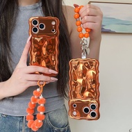 Electroplated Orange for Iphone16pro Max Phone Case Apple 17 New 14/15 Advanced Wave Shell Xk4Q