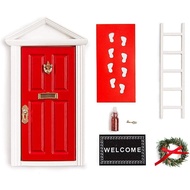 Christmas Elf Wooden Miniature Red Magical Elf Doo kit Elf Door for Wall Elf Decoration Ideas Elf ar