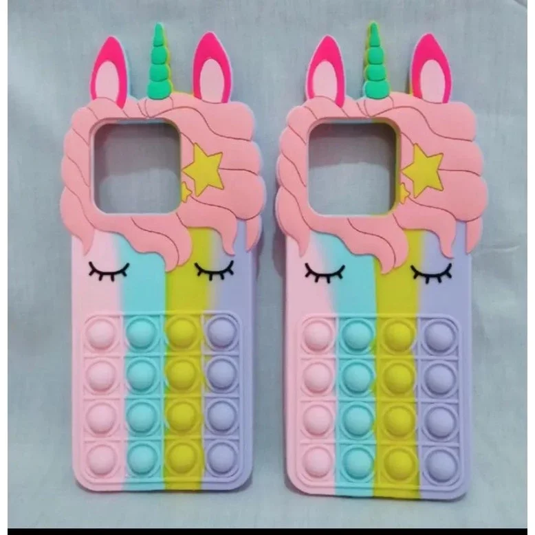 CASING REDMI 10C / 10A / 12C / CASING KARTUN UNICORN SOFTCASE POP IT