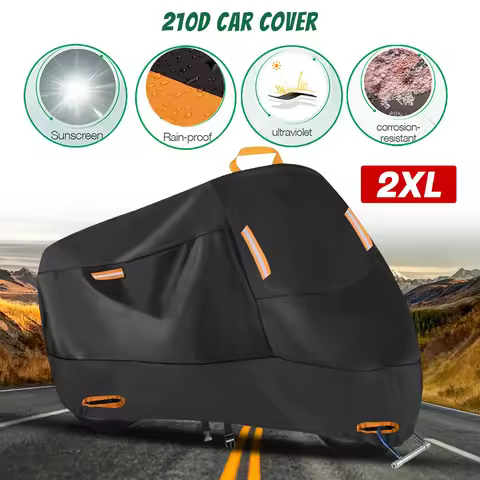 Motorcycle Cover 210T Polyester Taffeta Waterproof UV Protection Windproof Dustproof Universal Motor