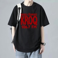 World Famous KROQ 106.7 FM Men's Black T-Shirt With Graphic Print And Adjustable Shoulder Strap