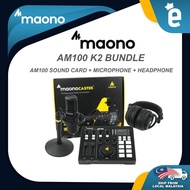 in stock Maono AU-AM100 K2 Solo Bundle: All-In-One Podcast Production Studio with Condenser Mic and 