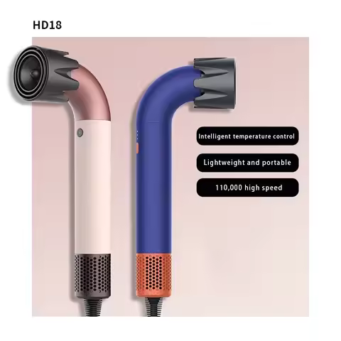 1pc HD18 Curved Hair Dryer High-Speed ​​Strong Wind Electric Hair Dryer Home Use Plasma Negative Ion