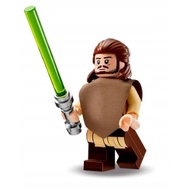 sw1334b Lego Star Wars Episode 1 75383 - Qui-Gon Jinn Dark Brown Beard Minifigure with Lightsaber - 