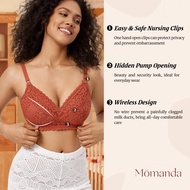 2 MOMANDA Hands Free Pumping Bra Breastfeeding Maternity Wireless Lace Underwear Women's Nursing Bra All In One DD E F