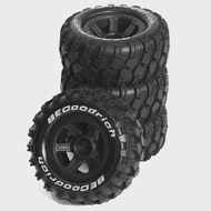 4PCS 90mm Monster Truck Tires & Wheels - 12mm Hex Off-Road Buggy Tires for MJX 10208 1/10 RC Car All