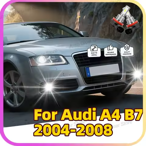 2Pcs Bright White 6000K Led For Audi A4 B7 2004 2005 2006 2007 2008 Car Front Fog Light Bulb Canbus 