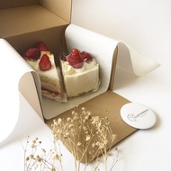 Cake Box 14cm | Cheesecake Layer Brownies Slice Cake (14.5x14.5x10 cm)
