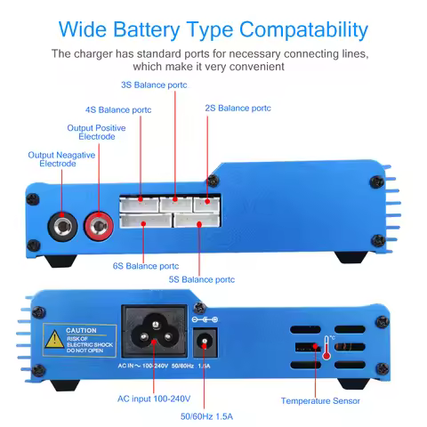 HTRC iMAX B6 AC RC Charger 80W B6AC 6A Balance Charger Digital LCD Screen Li-ion LiFe Nimh Nicd PB L