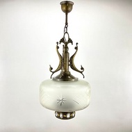大型復古黃銅枝形吊燈|黃銅枝形吊燈與水晶|裝飾藝術