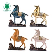 Kesoto Traditional Horse Statue Desktop Decoration Fengshui Decor 25x7x26.5cm Resin for