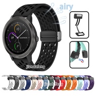 Hole ventilation strap D Buckle Sport magnetic Band Soft Silicone strap For Garmin Vivoactive 3 3Music Smartwatch strap